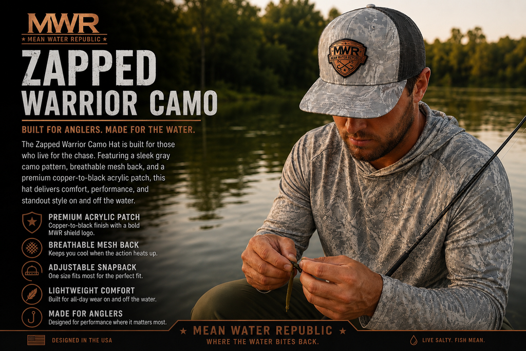 Mean Water Republic Zapped Warrior Camo Hat- Snap Back