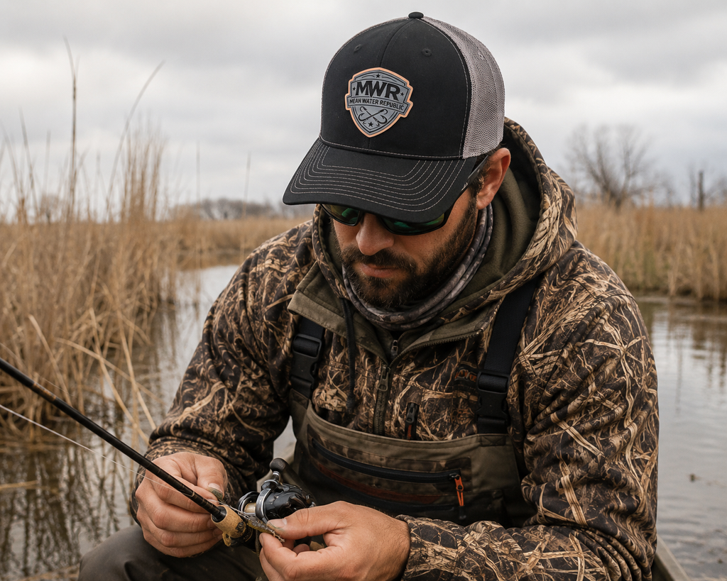 Mean Water Republic - Richardson Hat - Black Out Series