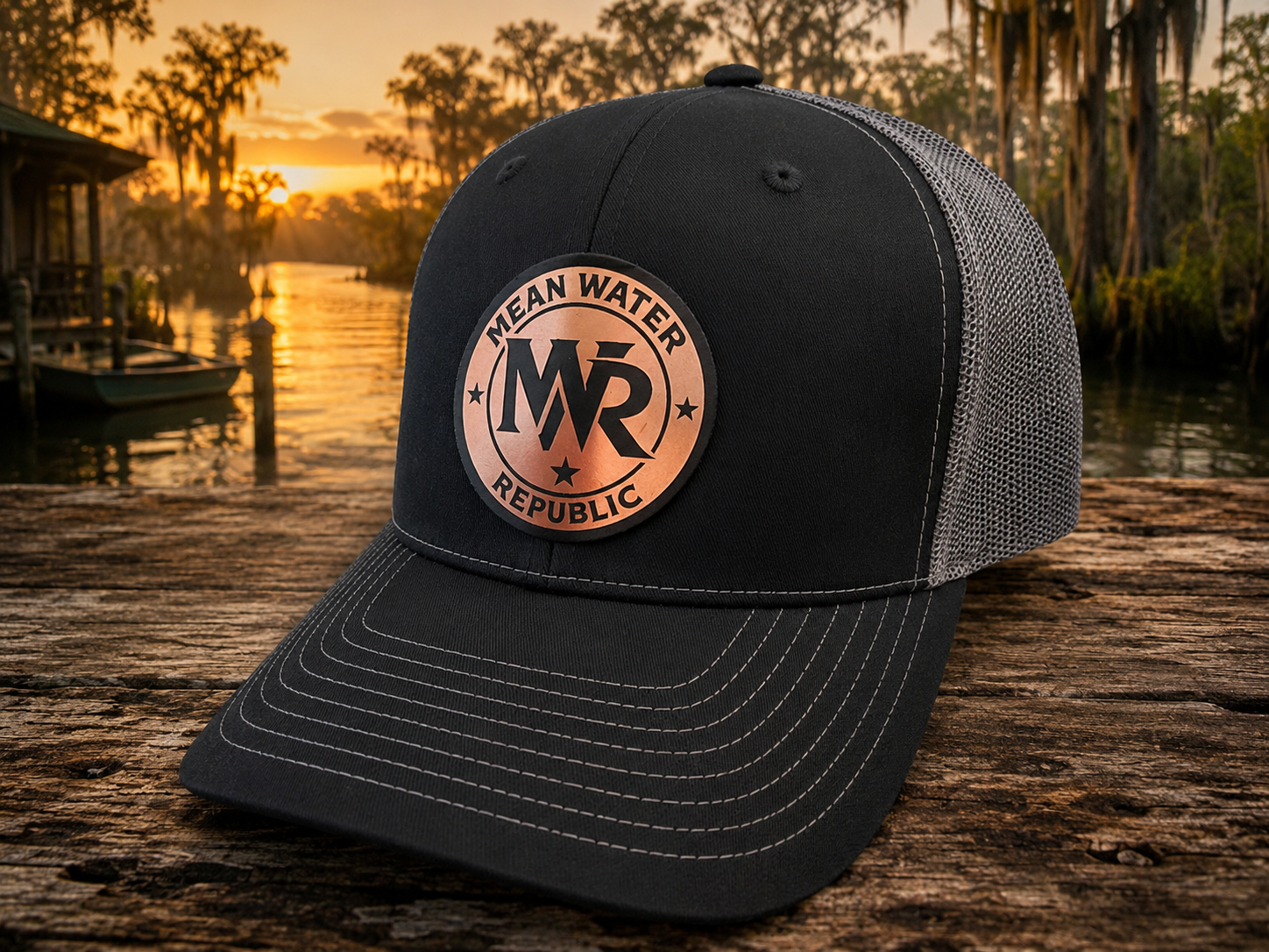 Black/Charcoal Richardson 112 | Copper Acrylic Patch