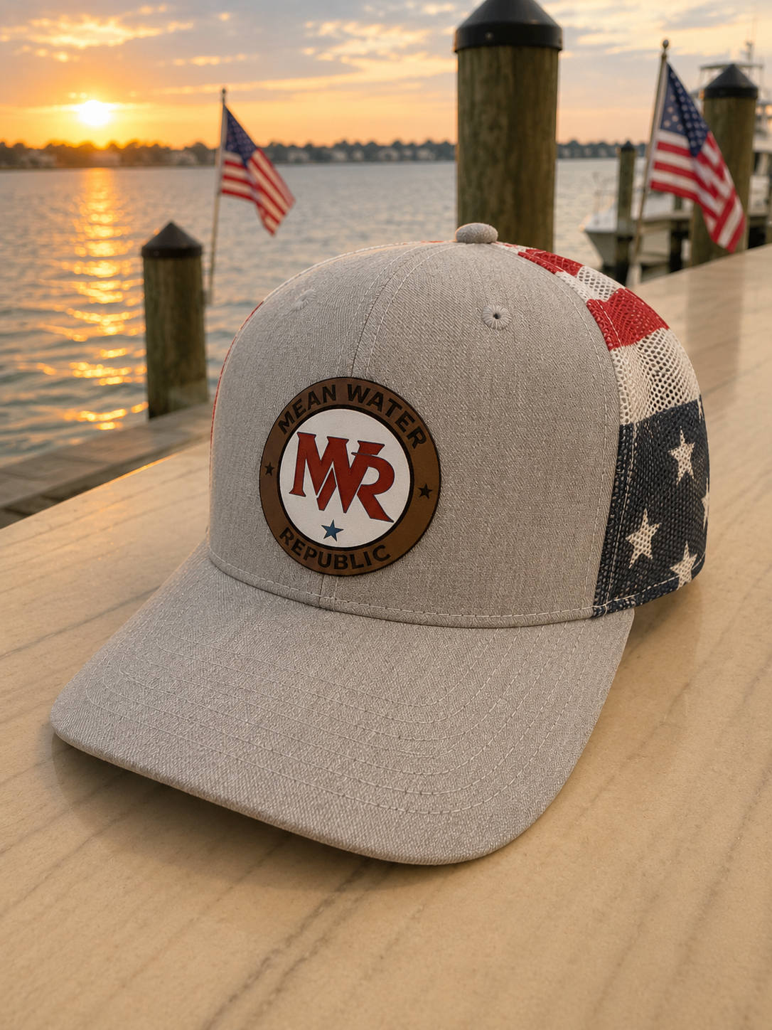 Mean Water Trucker Hat- Patriotic Series