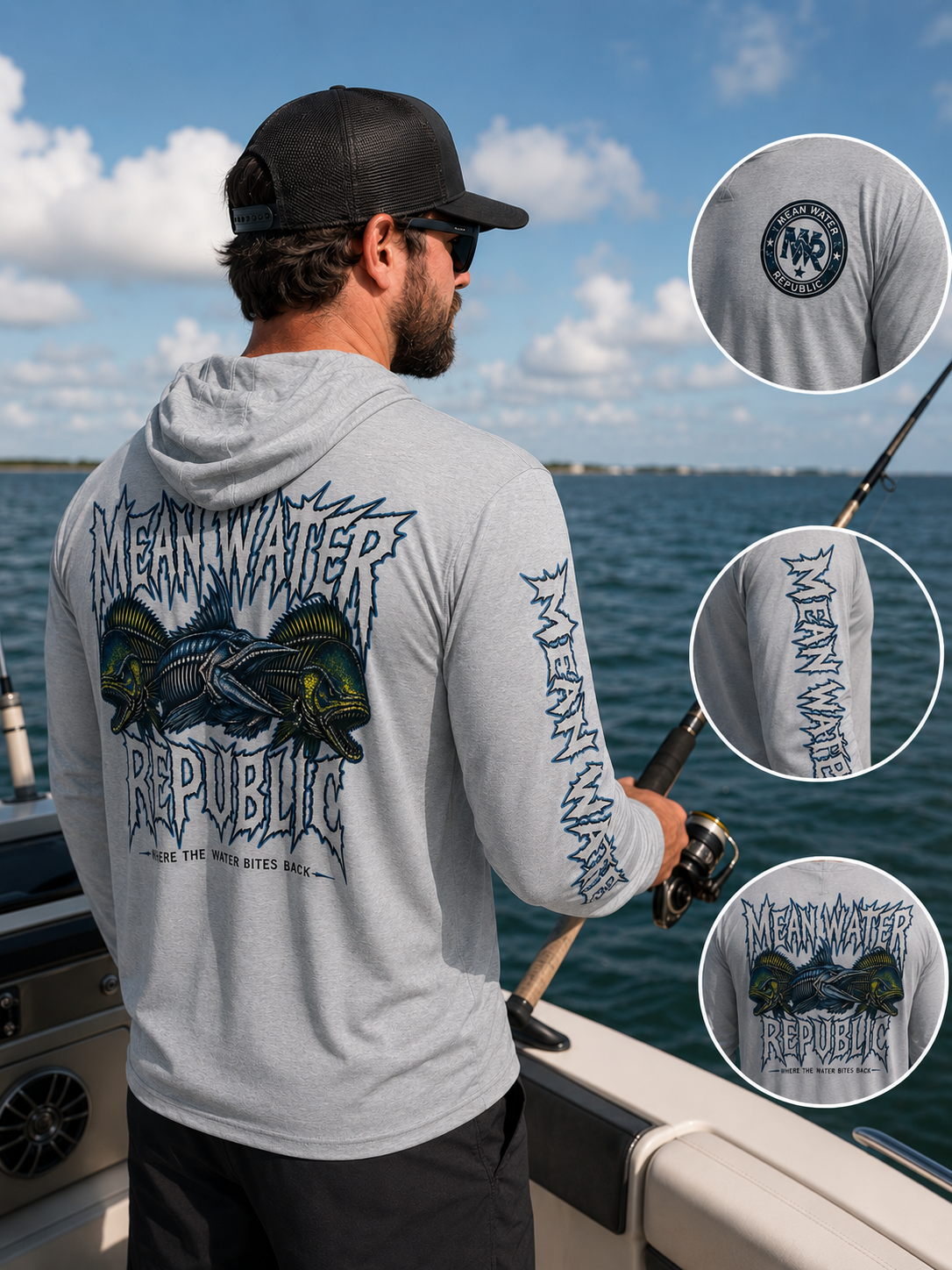 Mean Water Republic Long Sleeve and Hooded Performance Shirts