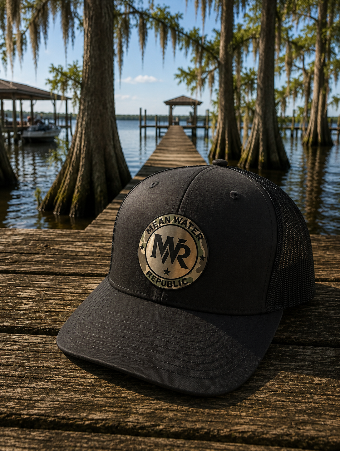 Mean Water Republic Richardson 112 - Black on Black Snapback